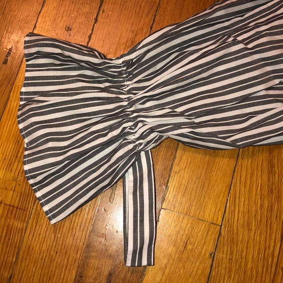 NWT Express Striped Poplin Tie Waist Wrap Dress, M - Picture 7 of 8